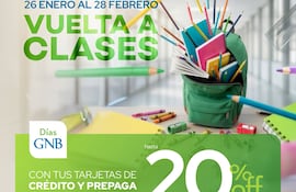 Beneficios en la vuelta a clases con el Banco GNB.