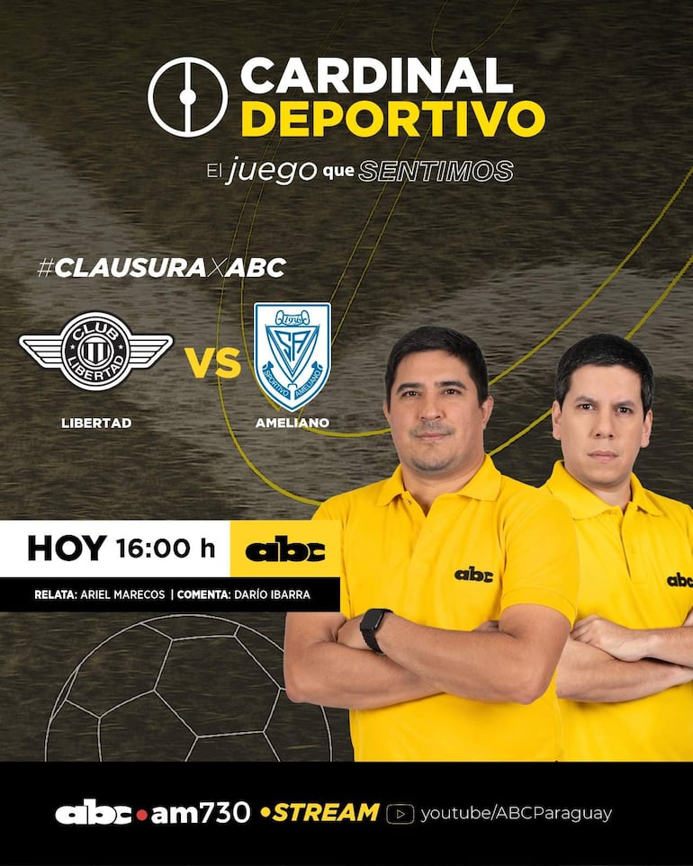 Libertad vs. Sportivo Ameliano, por ABC Cardinal y ABC Paraguay en Youtube.
