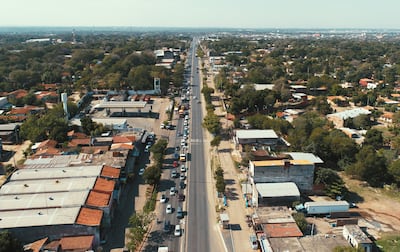 Vista aérea del barrio Universo de Mariano Roque Alonso, antiguo sector central de la compañía Corumba Cue del distrito de Limpio.