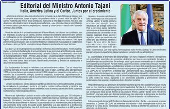 Editorial del Ministro Antonio Tajani.