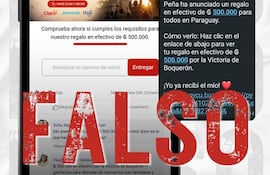 Fake News sobre premio que da el gobierno por la victoria de Boquerón.