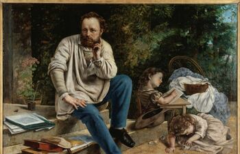 Gustave Courbet, "Pierre-Joseph Proudhon et ses enfants en 1853"
