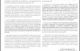 Espacio Reservado de Ladero S.A. es una empresa con amplia trayectoria en la implementación de programas de Alimentación Escolar,