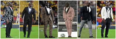 Esta combinación de imágenes, muestra al entrenador del Barcelona SC, Segundo Castillo, dirigiendo al equipo de fútbol ecuatoriano durante la Copa Libertadores 2025.