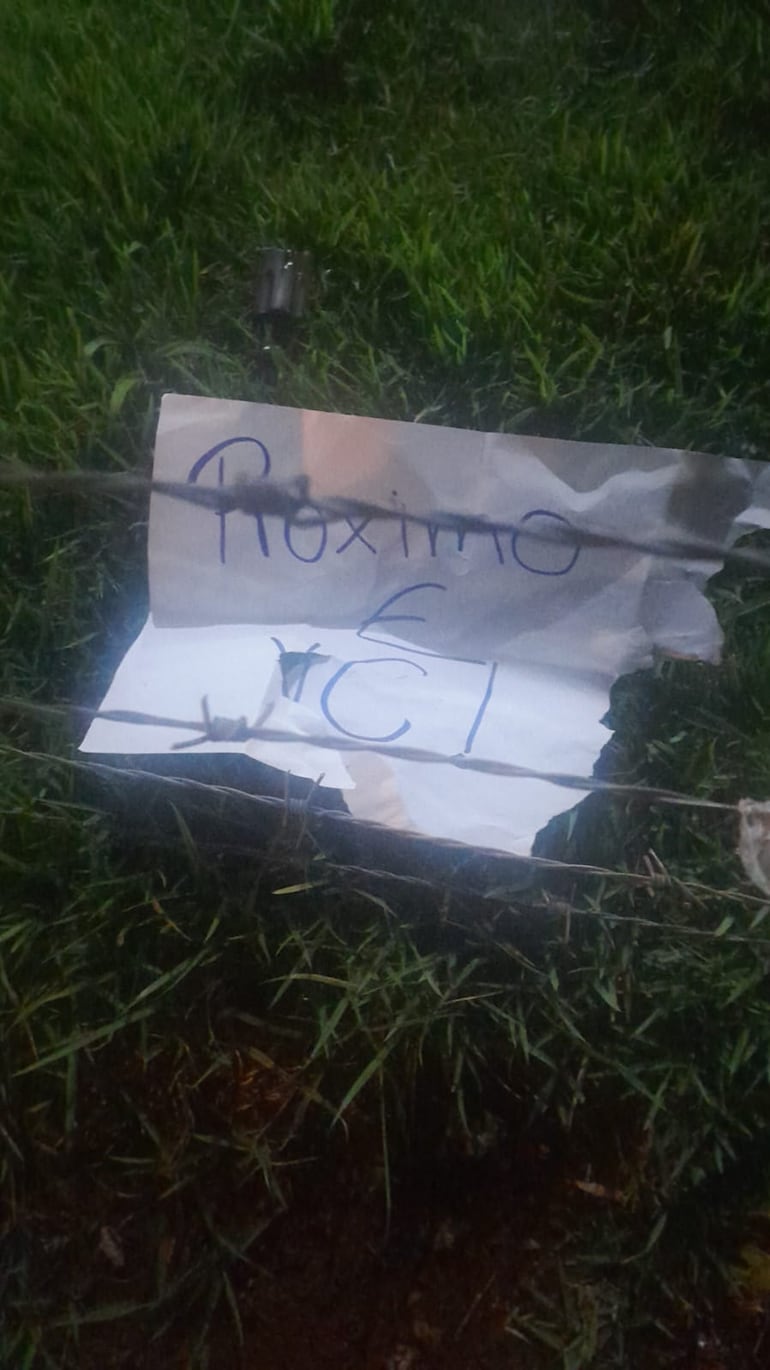 El mensaje que dejaron los sicarios.