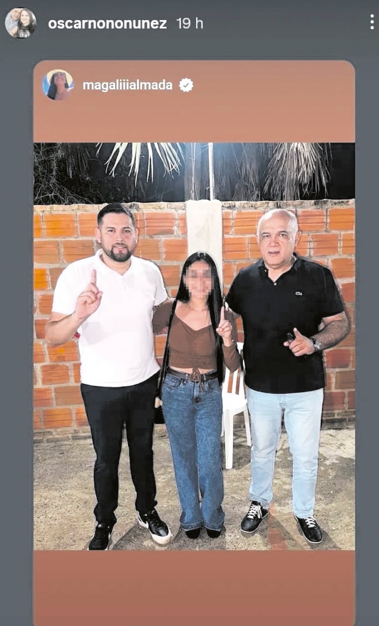 Óscar “Ñoño” Núñez junto a su hijo Adilson Núñez (candidato).
