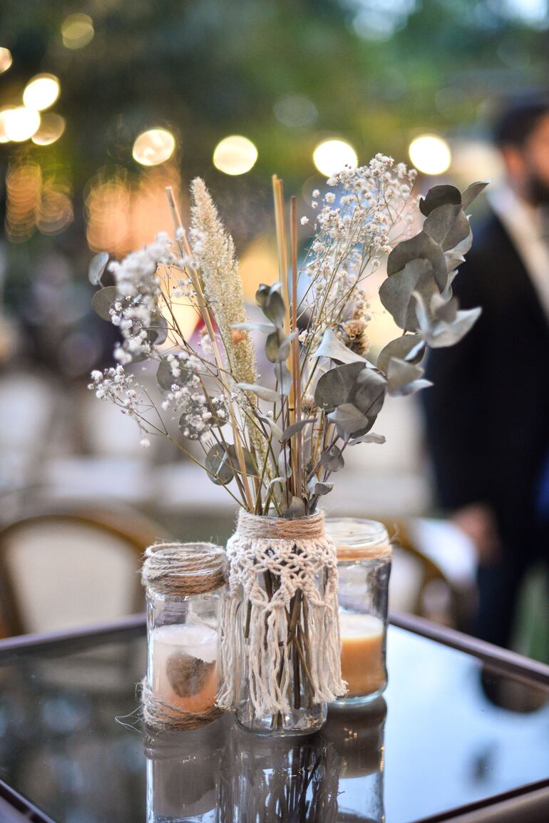 Elegantes centros de mesa.