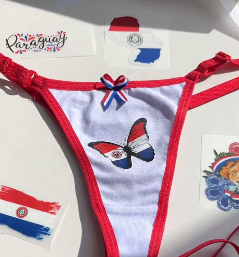 Prendas intimas con diseño albirrojo