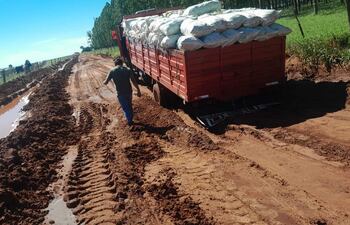 Esta imagen corresponde a un sector del tramo de 25 km que une la colonia Primavera Real con la colonia Vy´a Renda