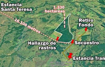 Zona en la que los nativos ingresaron y hallaron los rastros en el suelo por donde los integrantes del grupo EPP habrían llevado a Óscar Denis y al peón Adelio Mendoza.