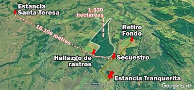 Zona en la que los nativos ingresaron y hallaron los rastros en el suelo por donde los integrantes del grupo EPP habrían llevado a Óscar Denis y al peón Adelio Mendoza.