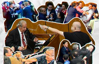 Varios episodios violentos se registraron en el Congreso Nacional.
