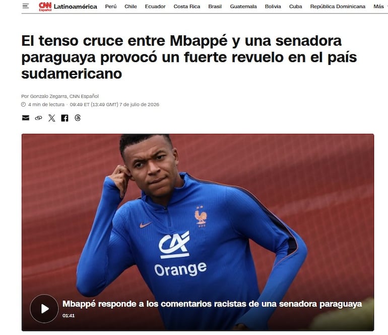 Celeste Amarilla Kylian Mbappé repercusiones prensa