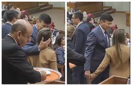 En un video, se ve al diputado Walter Harms “coqueteando” a su colega, la parlamentaria Johana Vega.