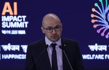 El CEO de Google DeepMind, Demis Hassabis, interviene en una sesión durante la AI Impact Summit 2026 en Bharat Mandapam, en Nueva Delhi, India, el 19 de febrero de 2026.
