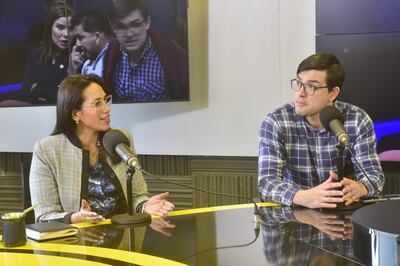 Derlis Larroza y Regina Rios en estudios de ABC Cardinal