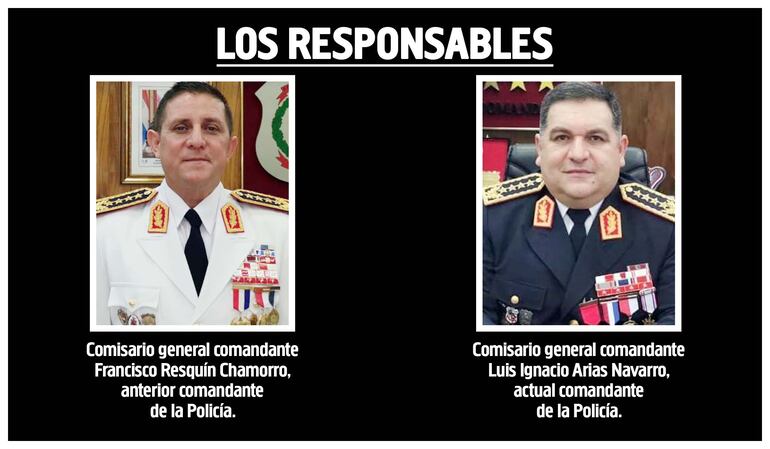 Francisco Resquín Chamorro, anterior comandante, y Luis Ignacio Arias Navarro, actual comandante.