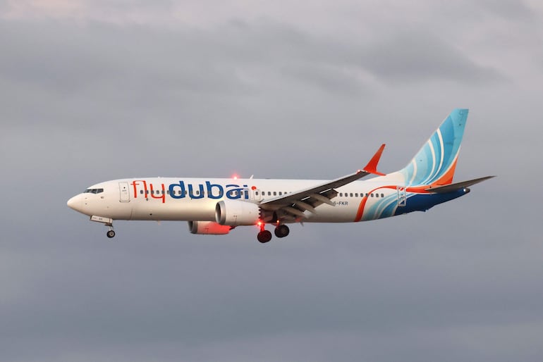 Un avión de la aerolínea FlyDubai.