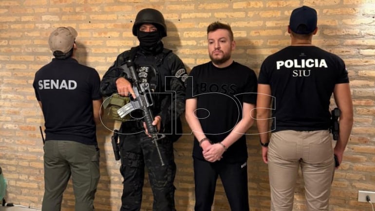 Thiago Alessandro de Oliveira Davalos Brites, alias "Flamengo", detenido hoy en Luque. Se lo sindica como socio comercial de Alexandre Rodrigues Gomes.