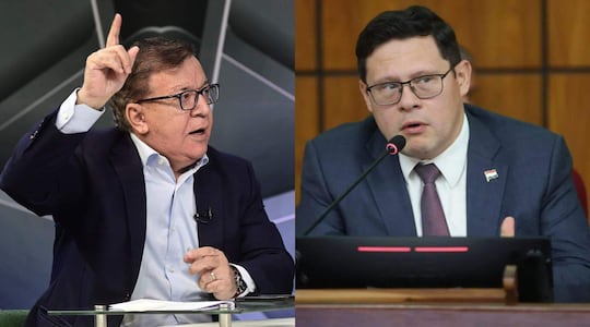 El expresidente de la República Nicanor Duarte Frutos y el director de Ingresos Tributarios, Óscar Orué.