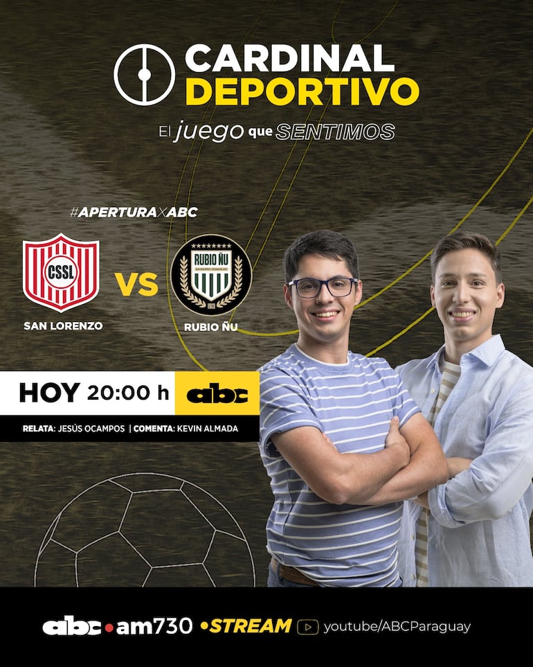 San Lorenzo vs. Rubio Ñu, por ABC Cardinal 730 AM y ABC Paraguay en Youtube.