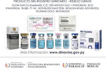Dinsavisa emitió una alerta sanitaria por productos que contienen péptidos y análogos de hormonas.