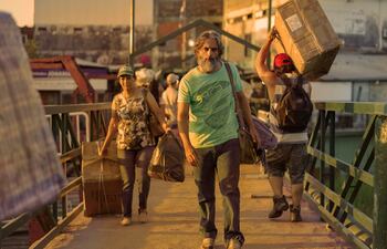 Joaquín Furriel en una escena de la película "Descansar en paz", que ya está disponible en la plataforma Netflix.