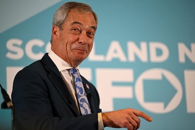 El político británico Nigel Farage, líder del partido populista de derechas Reform UK