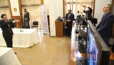 Momento que Hernán David Rivas Román juraba como integrante del JEM.