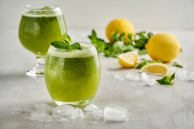 Limonada con menta y jengibre.