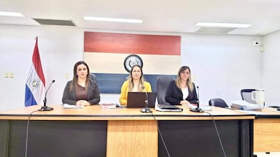 Integrantes del Tribunal Penal de Sentencia, Patricia Elena Maidana (presidenta); Cynthia Lorena Mareco y Cynthia Vega Martínez.