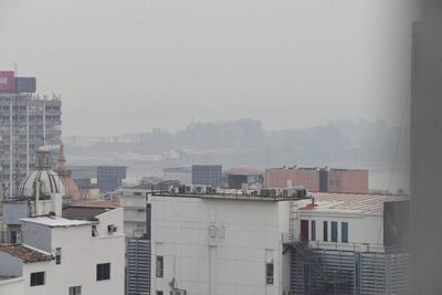 Así amaneció la ciudad de Asunción este lunes 9 de setiembre, totalmente contamianda por el humo.