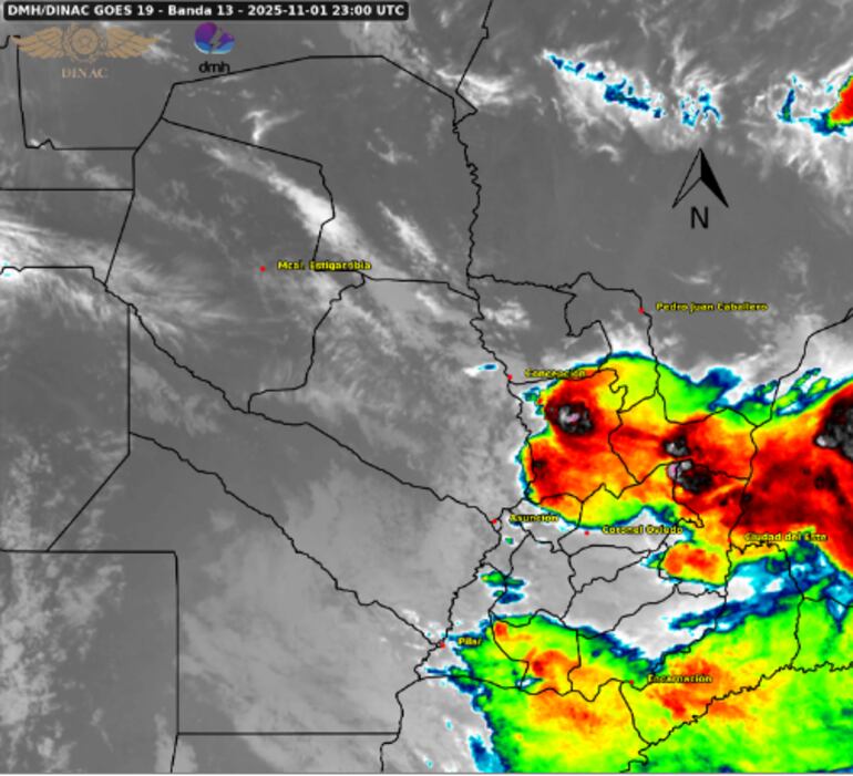Alerta por tormentas para 14 departamentos.