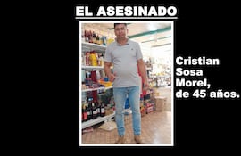 Cristian Sosa Morel, comerciante asesinado en un asalto en Capiatá.