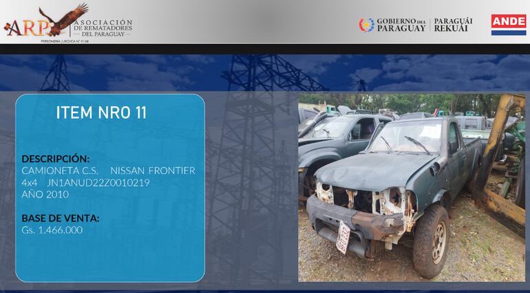 Uno de los vehículos que será subastado el sábado.