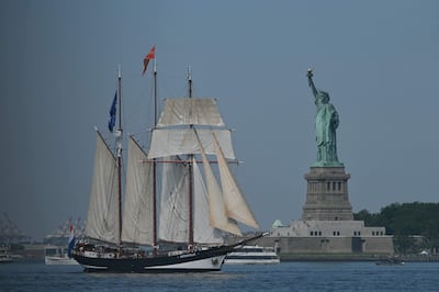 La estatua de la Libertad en Nueva York, símbolo de las celebraciones de los 250 años de Independencia de la Corona británica.