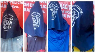 Tres jóvenes y un adolescente arrestados por asaltar a un trabajador en Capiatá.