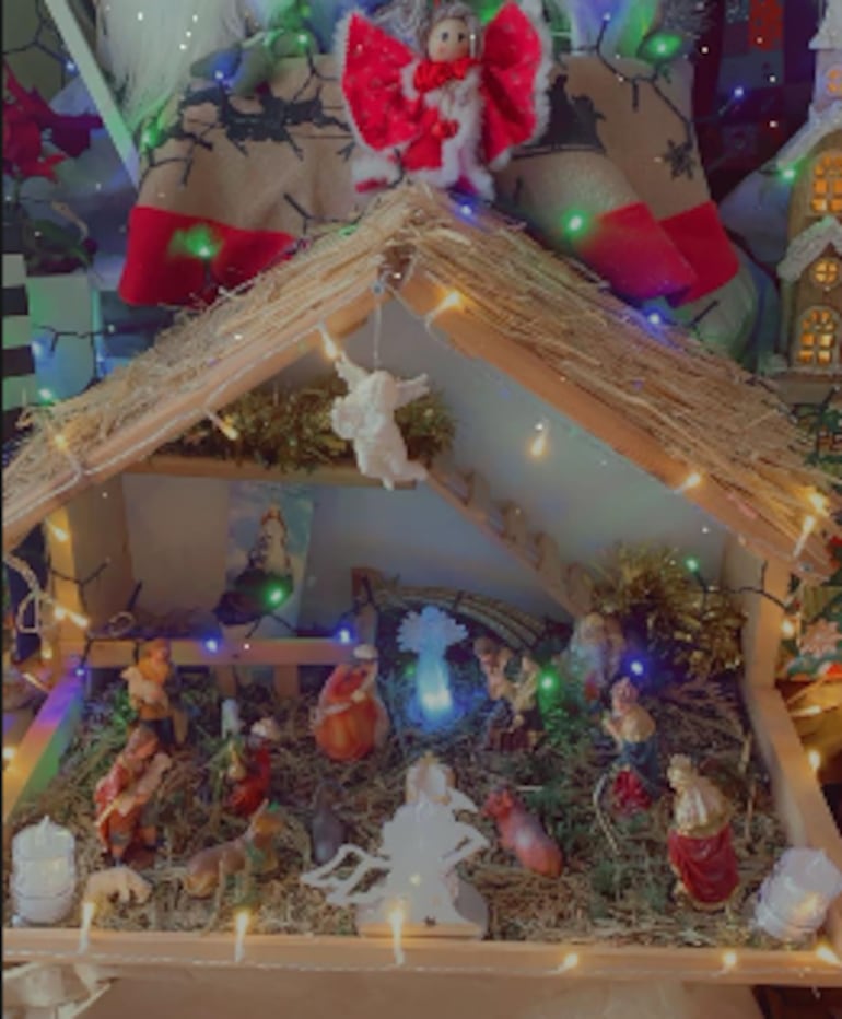 Pesebre de la familia paraguaya Suárez Brítez, en Italia.