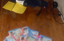 Evidencias incautadas en un aguantadero de vehículos en la ciudad de Ñemby. Hay cuatro detenidos.