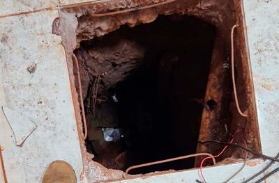 Entrada o boca del túnel. Su largor (horizontal) es de 130 metros.