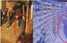 A la izquierda se ve al sospechoso de hurtar la motocicleta y la derecha al Tobías Amarilla en su lugar de trabajo.