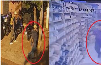 A la izquierda se ve al sospechoso de hurtar la motocicleta y la derecha al Tobías Amarilla en su lugar de trabajo.