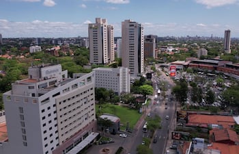 Vista aérea de la avenida Choferes del Chaco.
