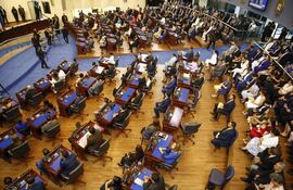 Sesión plenaria del Parlamento, en San Salvador.