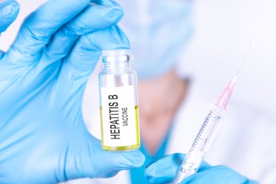 Concepto de hepatitis b, vacunación.