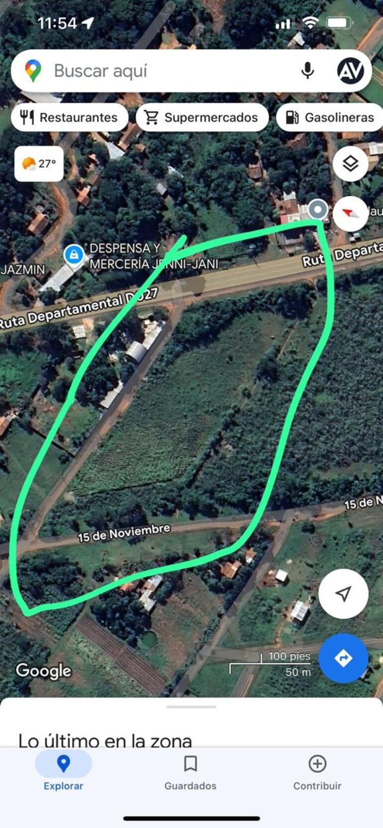 Vista área de las tres hectáreas de terreno de la familia Vaesken.