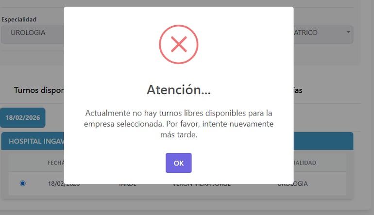 Uno de los inconvenientes se reporta en urología para el IPS Ingavi.
