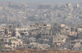 Franja de Gaza (Palestina). Vista de los edificios en ruina de la Franja de Gaza.