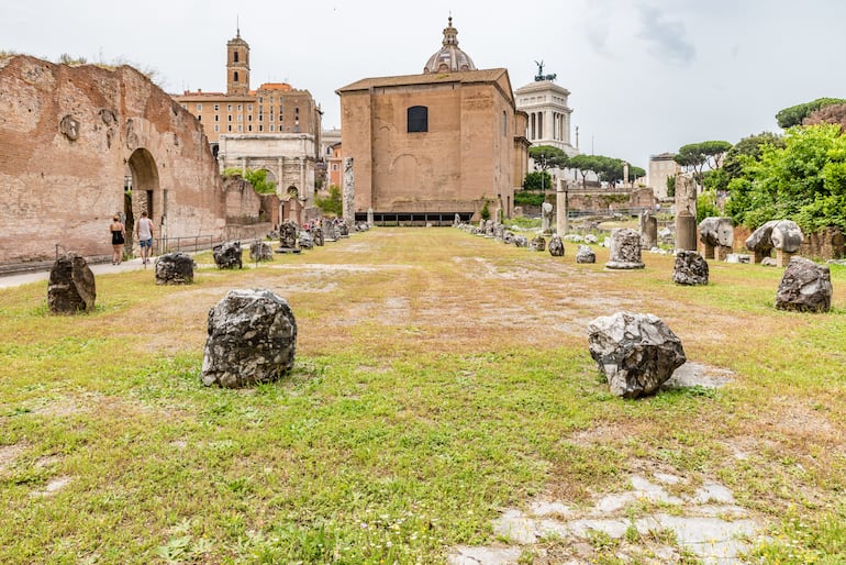 Basílica Emilia en el Foro Romano, Roma, Italia.