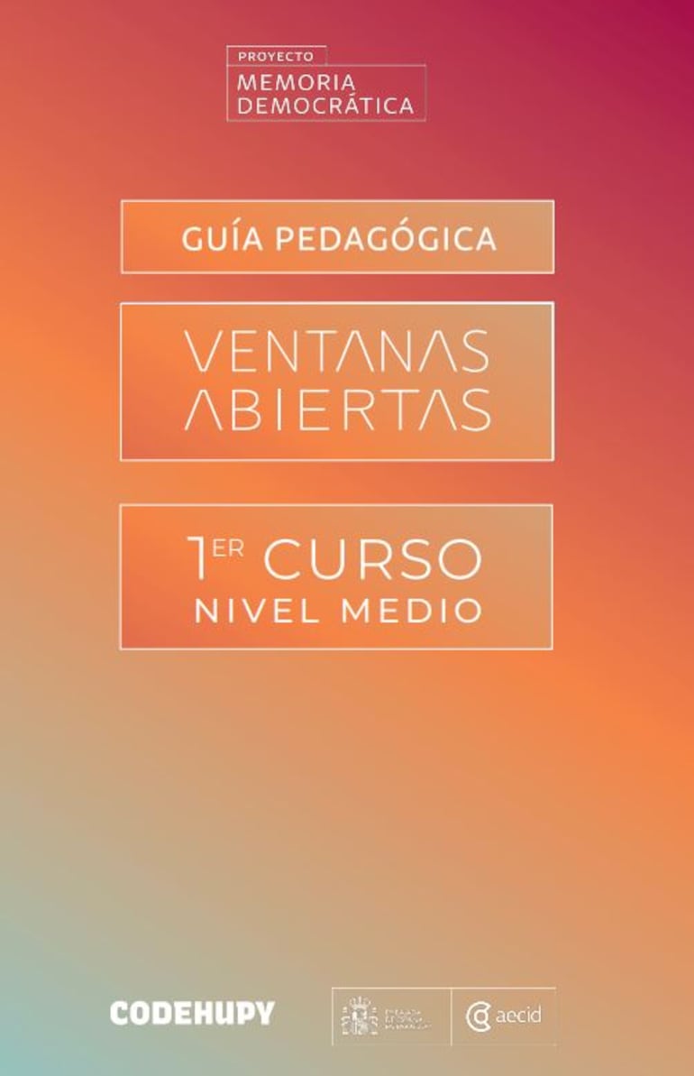 Portada de la guía pedagógica sobre memoria democrática para el primer curso del nivel medio.